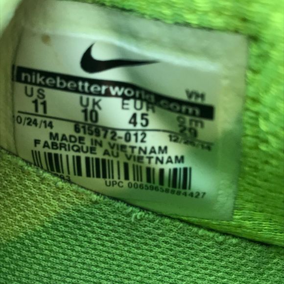 Nike FS Lite Trainer Gray/Green Athletic Running Shoes 615972-012 Men's Size 11 - Picture 11 of 12